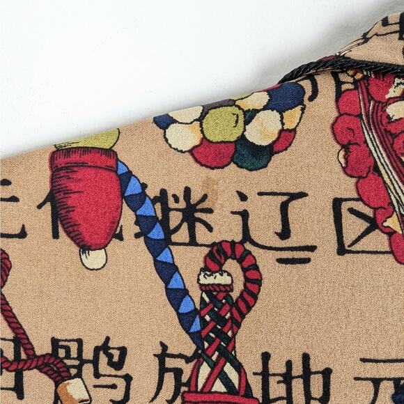 Vintage TAPP New York Silk Asian Inspired Novelty Tasseled Vest Size Large Artsy - Picture 8 of 8